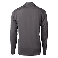 Men's Cutter & Buck Black San Francisco Giants Big Tall Virtue Eco Pique Micro Stripe Quarter-Zip Jacket