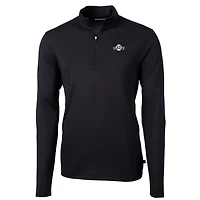 Veste Virtue Eco Pique noire à quart de zip pour homme Cutter & Buck des Giants San Francisco, grande taille