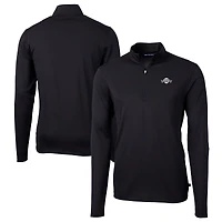 Men's Cutter & Buck Black San Francisco Giants Big Tall Virtue Eco Pique Quarter-Zip Jacket