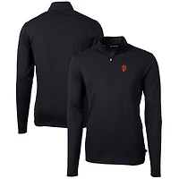 Men's Cutter & Buck  Black San Francisco Giants Virtue Eco Pique Recycled Quarter-Zip Pullover Top
