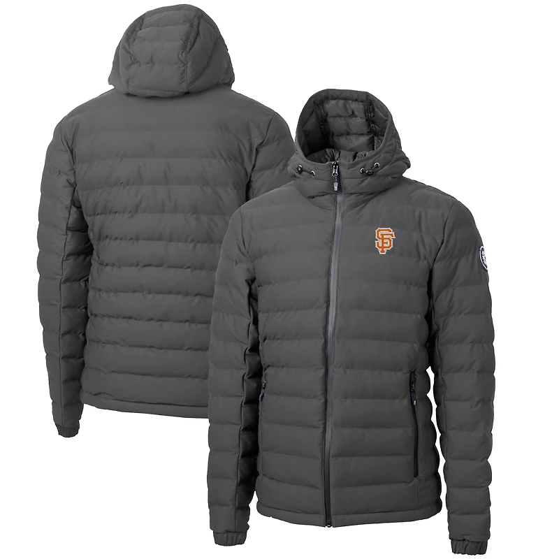 Veste matelassée isolante entièrement zippée Repreve Eco pour homme, grise, Cutter & Buck, San Francisco Giants City Connect Mission Ridge