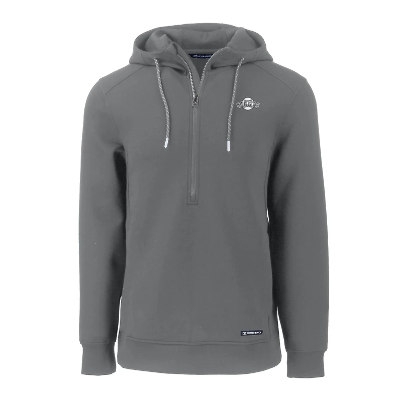 Men's Cutter & Buck Gray San Francisco Giants Roam Eco Recycled Tri-Blend Half-Zip Hoodie