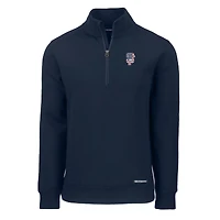 Men's Cutter & Buck  Navy San Francisco Giants Americana Roam Eco Recycled Quarter-Zip Sweatshirt