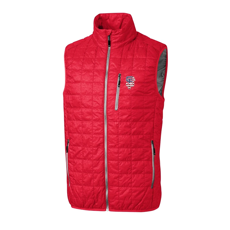 Men's Cutter & Buck Red San Francisco Giants Big Tall Rainier PrimaLoft® Eco Insulated Full-Zip Puffer Vest