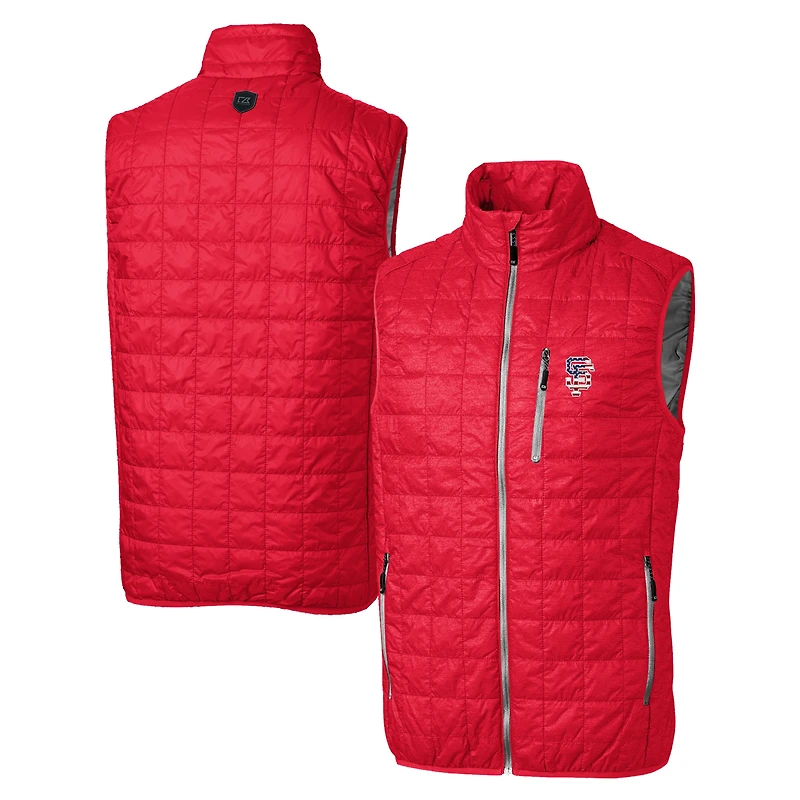 Men's Cutter & Buck Red San Francisco Giants Big Tall Rainier PrimaLoft® Eco Insulated Full-Zip Puffer Vest