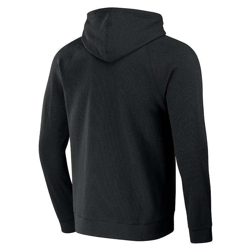 Men's Darius Rucker Collection by Fanatics  Black San Francisco Giants Waffle-Knit Raglan Pullover Hoodie