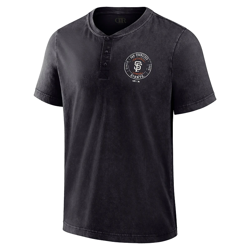 Men's Darius Rucker Collection by Fanatics Black San Francisco Giants Washed Henley Shirt