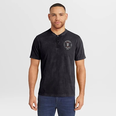 Collection Darius Rucker pour homme par Fanatics - T-shirt Henley noir délavé des Giants de San Francisco