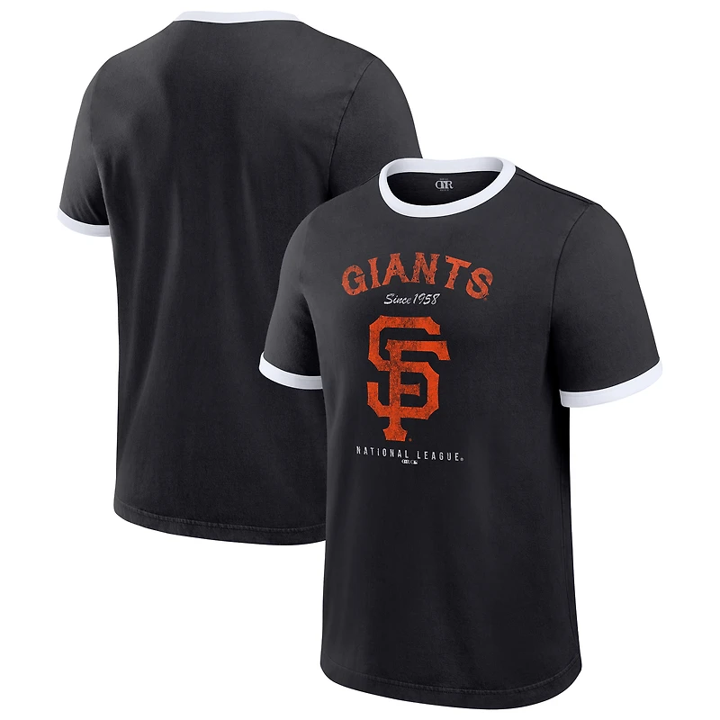 Men's Darius Rucker Collection by Fanatics Black San Francisco Giants Washed Ringer T-Shirt