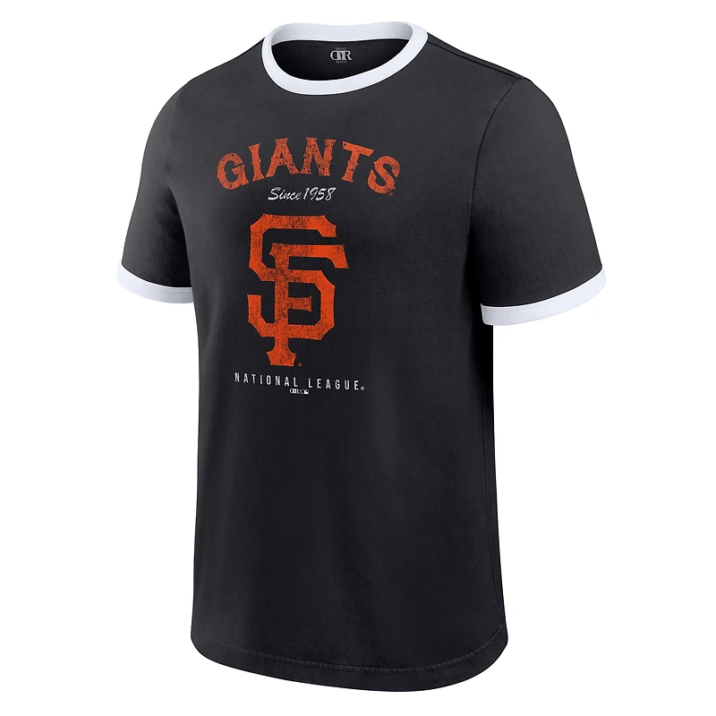 Men's Darius Rucker Collection by Fanatics Black San Francisco Giants Washed Ringer T-Shirt