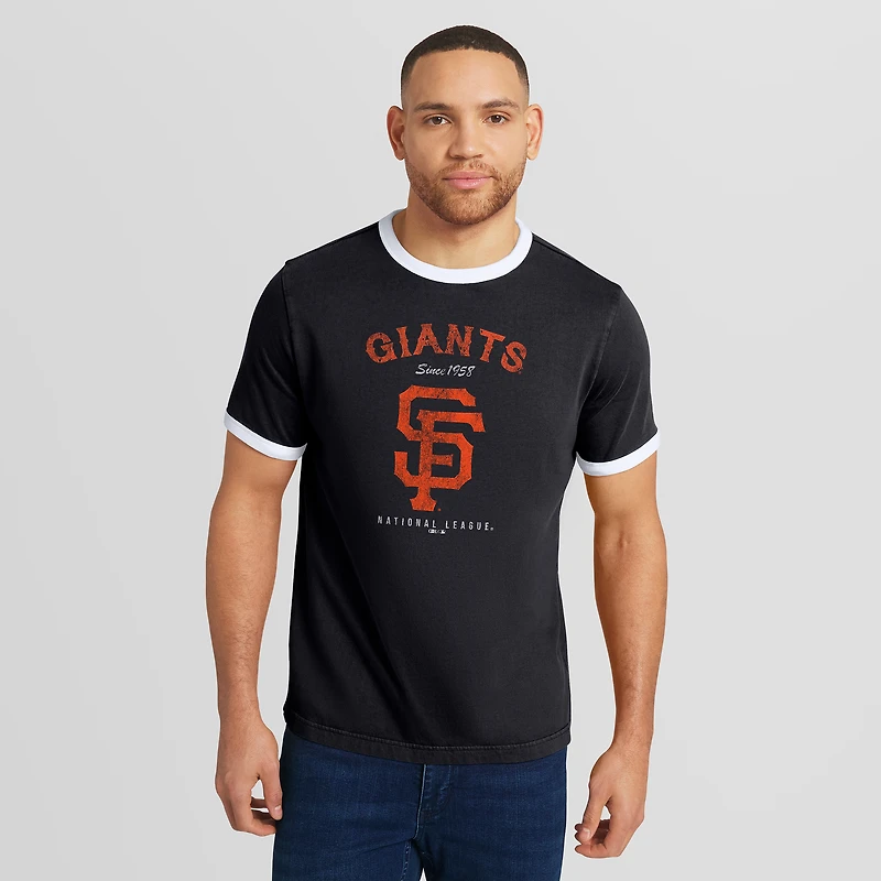 Collection Darius Rucker pour homme par Fanatics - T-shirt noir San Francisco Giants à col rond délavé