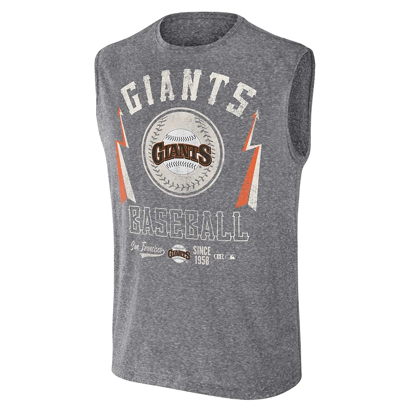 Collection Darius Rucker pour hommes par Fanatics Charcoal San Francisco Giants Débardeur musculaire coupe décontractée