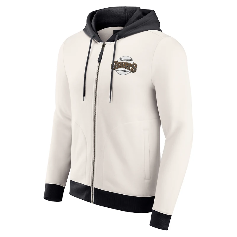 Men's Darius Rucker Collection by Fanatics  Cream San Francisco Giants Polar Fleece Full-Zip Hoodie