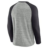 T-shirt de baseball à manches longues raglan brut pour homme la collection Darius Rucker par Fanatics, gris chiné, des Giants San Francisco