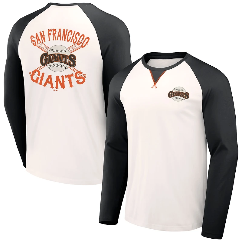 Collection Darius Rucker pour homme par Fanatics - T-shirt raglan blanc/noir San Francisco Giants Team Color