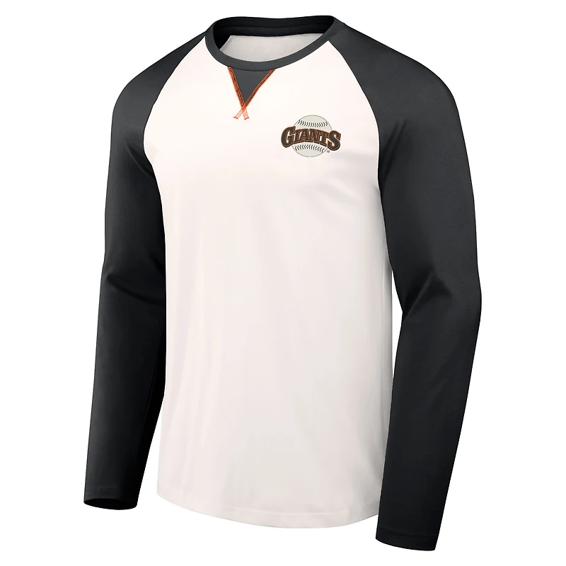 Men's Darius Rucker Collection by Fanatics White/Black San Francisco Giants Team Color Raglan T-Shirt