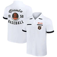 Chemise à boutons blanche Darius Rucker Collection pour homme par Fanatics, inspirée du bowling des Giants de San Francisco