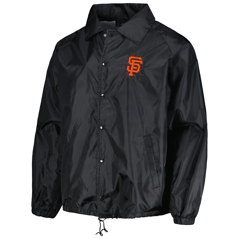 Veste coupe-vent raglan à bouton-pression pour hommes Dunbrooke noire des Giants de San Francisco