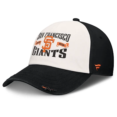Men's Fanatics Black/Cream San Francisco Giants Heritage Scar Adjustable Hat