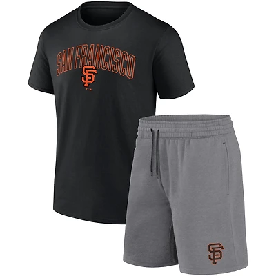 Men's Fanatics Black/Heather Gray San Francisco Giants Arch T-Shirt & Shorts Combo Set