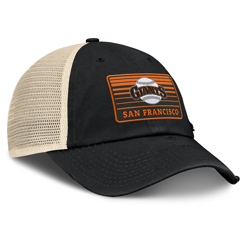 Men's Fanatics  Black/Natural San Francisco Giants Cooperstown Collection Eastbound Mesh Adjustable Hat