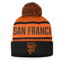 Bonnet en tricot à revers avec pompon Fanatics pour hommes, noir/orange, San Francisco Giants, collection Cooperstown