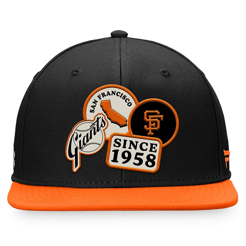 Men's Fanatics Black/Orange San Francisco Giants Heritage Patch Fitted Hat