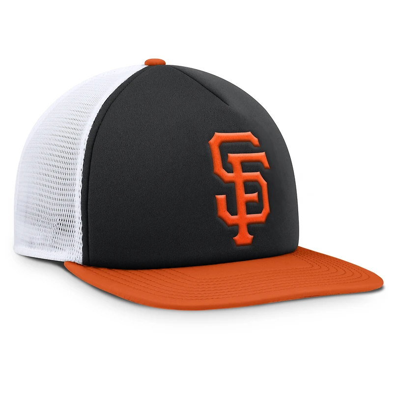 Men's Fanatics Black/White San Francisco Giants Fundamental Foam Front Snapback Hat