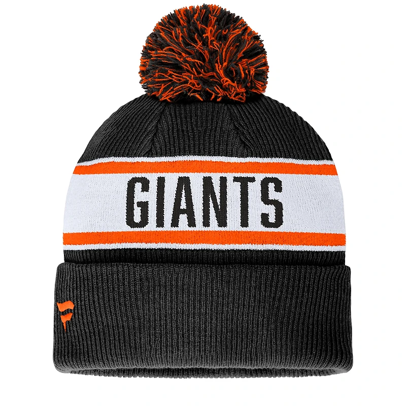 Men's Fanatics Black/White San Francisco Giants Secondary Cuffed Knit Hat with Pom