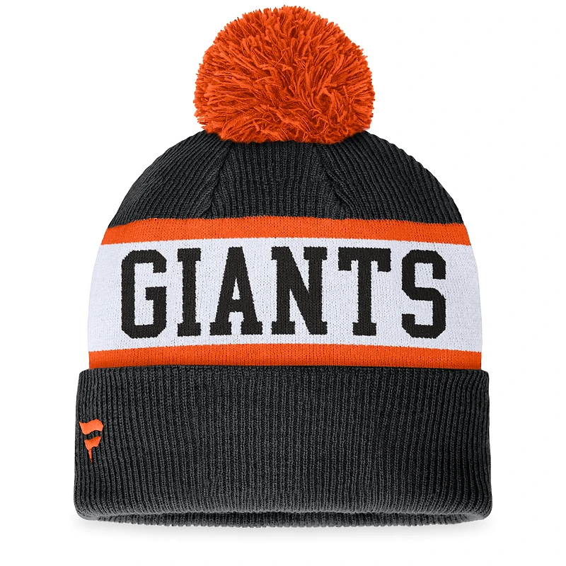 Men's Fanatics Black/White San Francisco Giants Secondary Cuffed Knit Hat with Pom