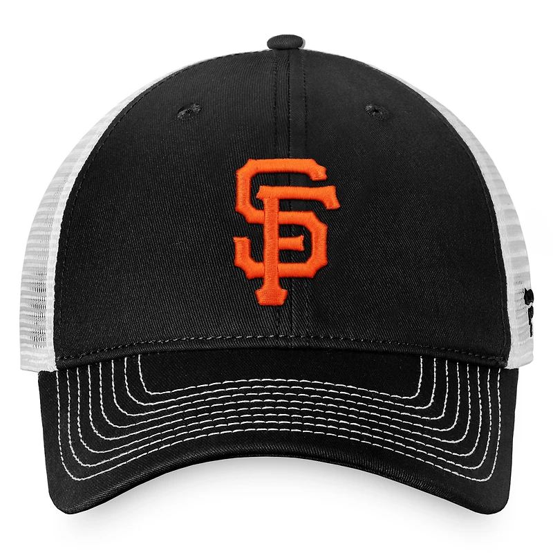 Casquette réglable de camionneur non structurée Fanatics pour hommes, noir/blanc, San Francisco Giants Team Core