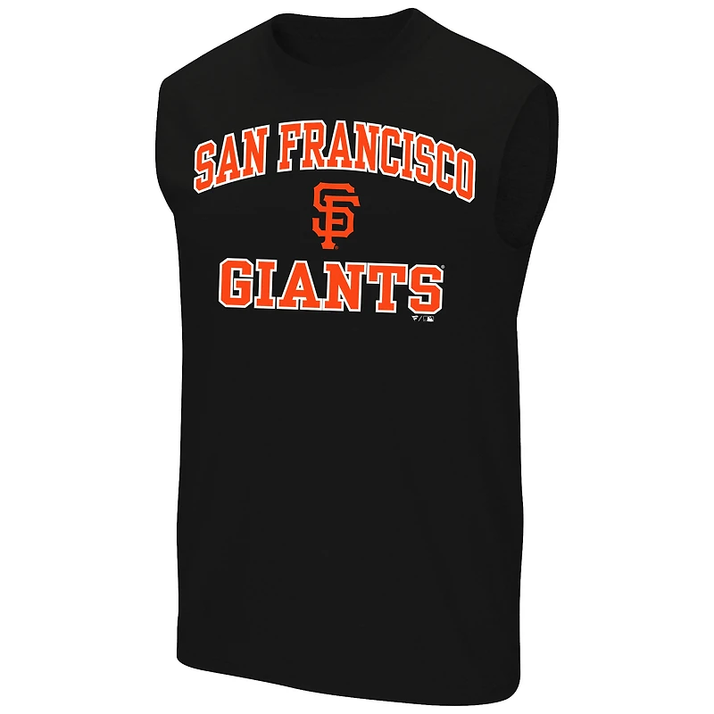 Débardeur Fanatics noir pour homme, San Francisco Giants, grandes tailles, Heart & Soul.