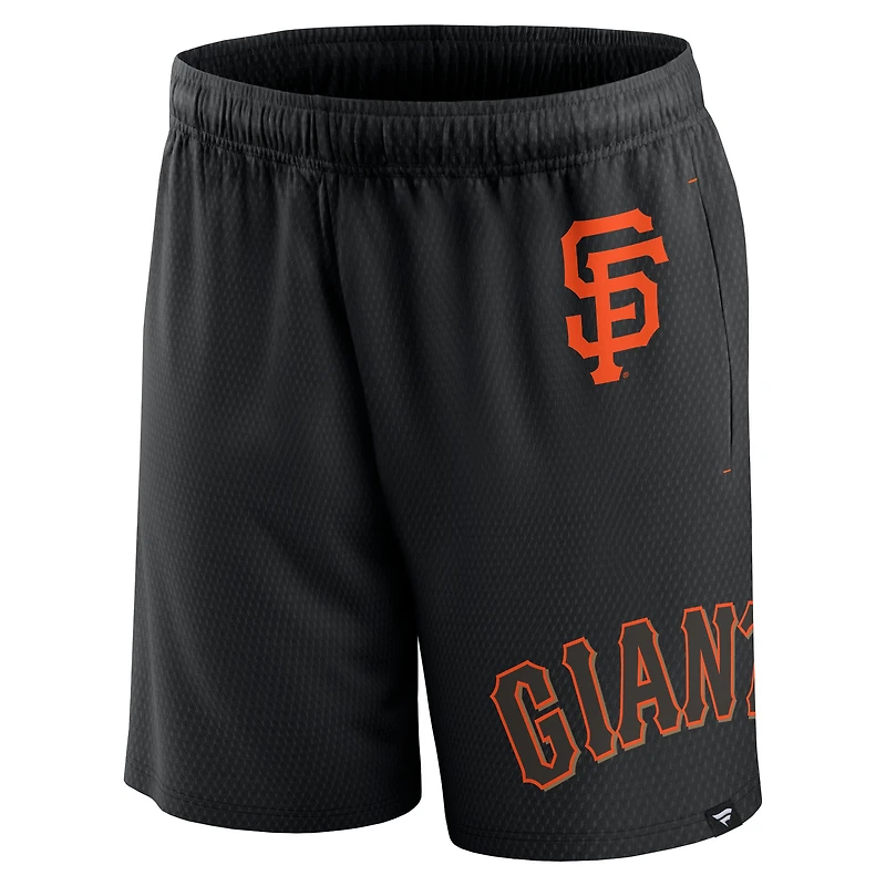 Short en maille Clincher Fanatics noir San Francisco Giants pour hommes
