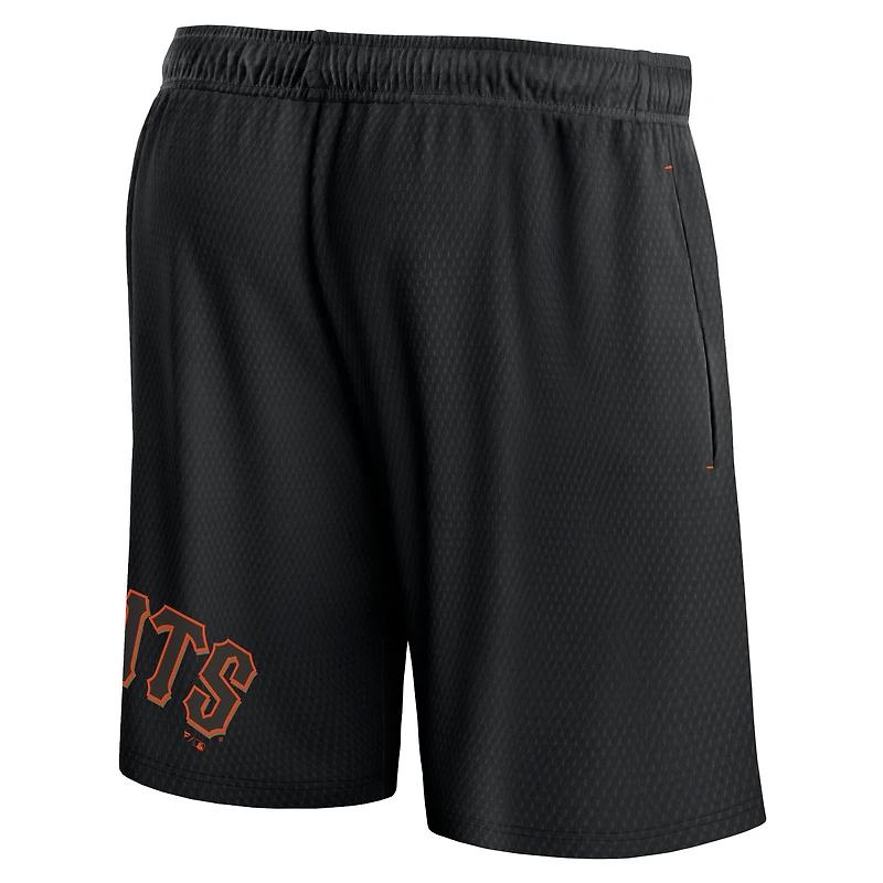 Short en maille Clincher Fanatics noir San Francisco Giants pour hommes