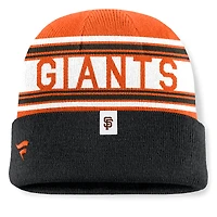 Bonnet en tricot à revers à rayures fondamentales San Francisco Giants noir Fanatics pour homme