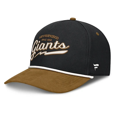 Casquette ajustable Fanatics noire San Francisco Giants Heritage Concourse A-Frame pour homme