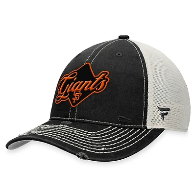 Men's Fanatics Black San Francisco Giants Heritage Trucker Snapback Hat