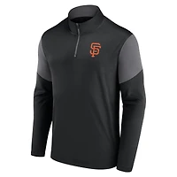 Haut noir à quart de zip avec logo Fanatics des Giants San Francisco pour hommes