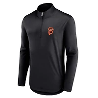 Men's Fanatics Black San Francisco Giants Quarterback Quarter-Zip Top
