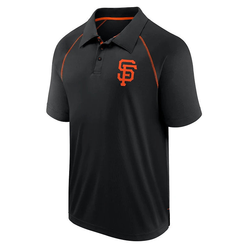Polo noir Fanatics pour hommes, Giants de San Francisco, Strong Alone Raglan
