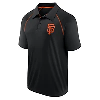 Polo noir Fanatics pour hommes, Giants de San Francisco, Strong Alone Raglan
