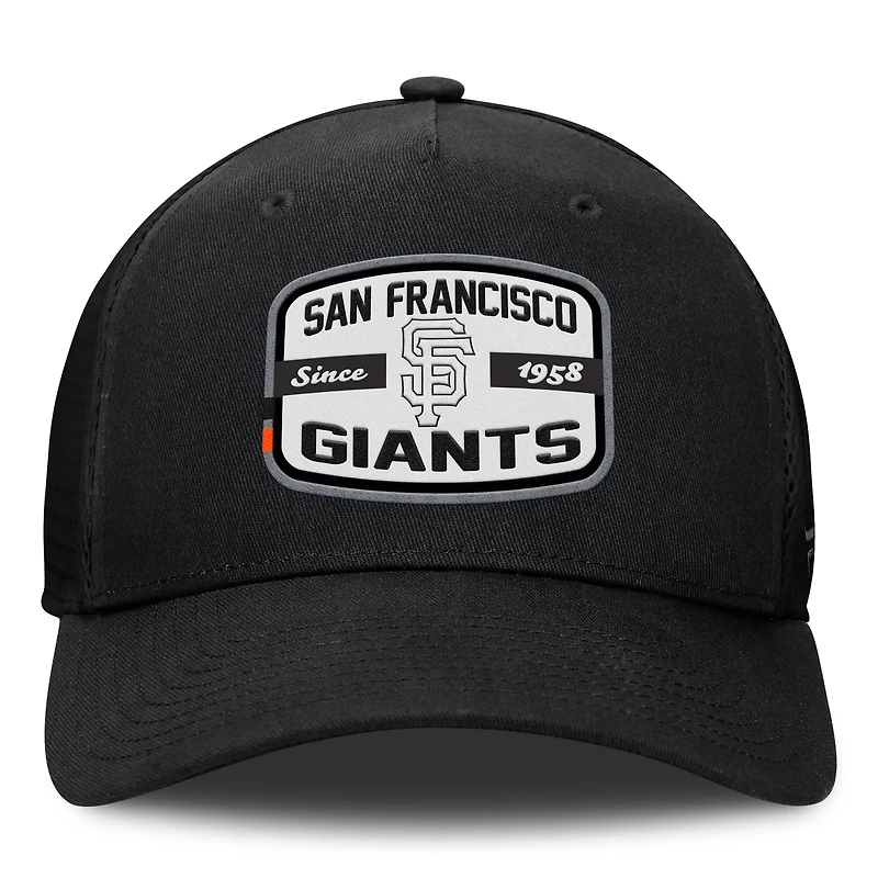 Casquette Snapback de camionneur en A avec patch de l'équipe des Giants de San Francisco Fanatics pour hommes, noire