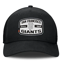 Casquette Snapback de camionneur en A avec patch de l'équipe des Giants de San Francisco Fanatics pour hommes, noire