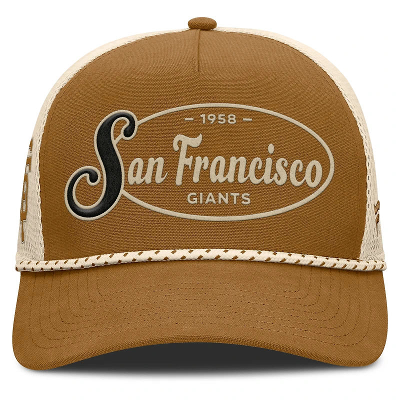 Casquette ajustable A-Frame Trucker marron Fanatics pour homme des Giants de San Francisco