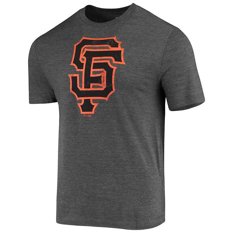 T-shirt triple mélange avec logo officiel patiné Fanatics Charcoal San Francisco Giants pour hommes