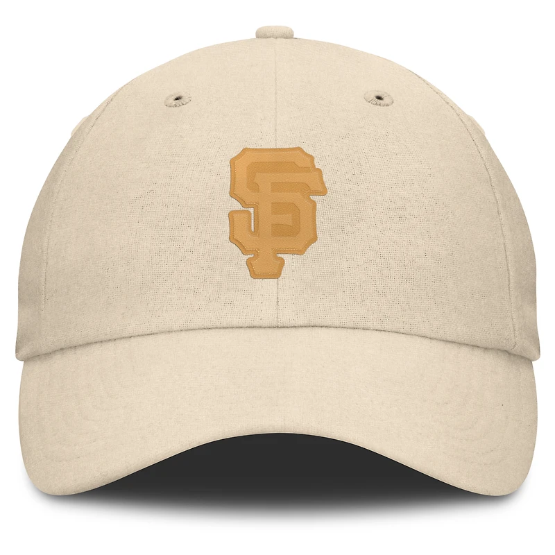 Casquette ajustable en cuir avec patch de front office des Giants de San Francisco de couleur crème Fanatics pour hommes