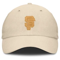 Casquette ajustable en cuir avec patch de front office des Giants de San Francisco de couleur crème Fanatics pour hommes