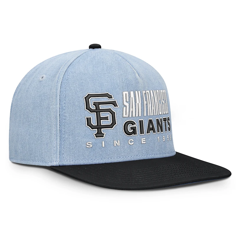 Casquette à visière double pour homme Fanatics Denim San Francisco Giants