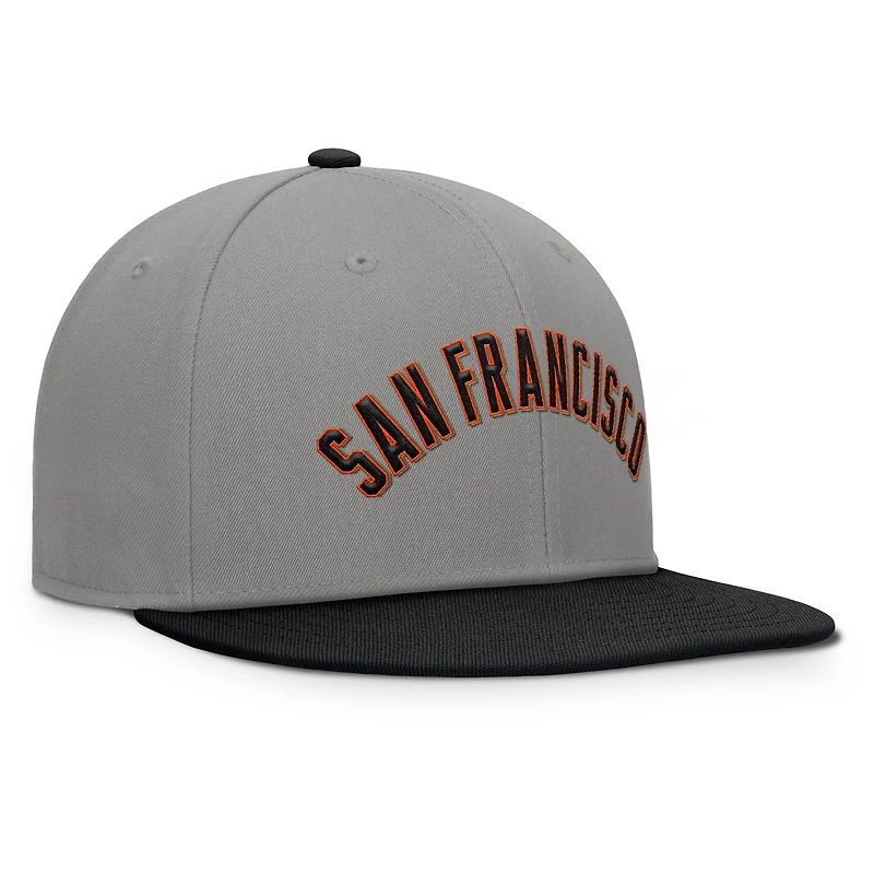 Casquette ajustée Fanatics gris/noir pour homme San Francisco Giants Clubhouse Dugout