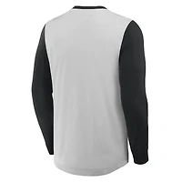 T-shirt Henley à manches longues Fanatics gris/noir pour homme des Giants de San Francisco